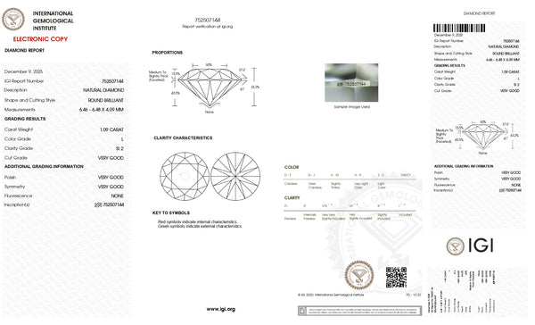 NATURAL DIAMOND 1.09 CARATS - Media 3
