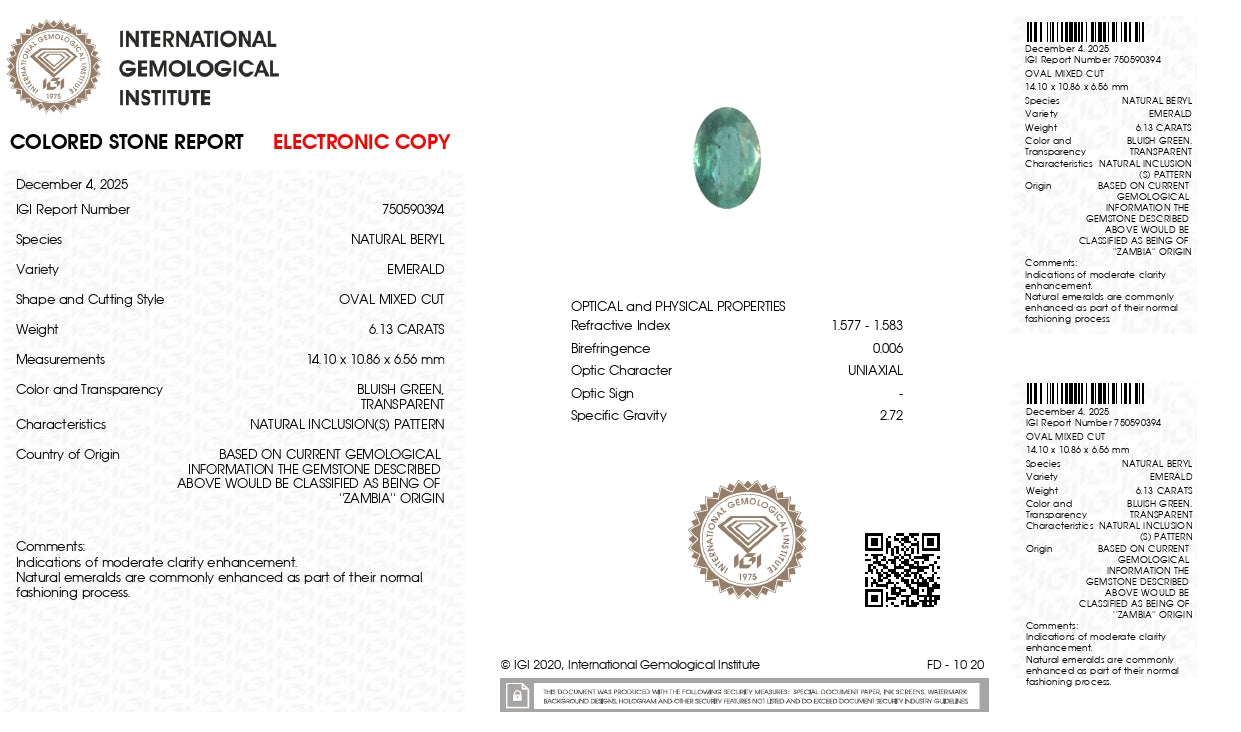 
                    
                      Natural Zambian Emerald (Panna) 6.13 Carats - Media 6
                    
                  