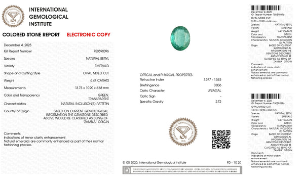 Natural Zambian Emerald (Panna) 6.47 Carats - Media 6