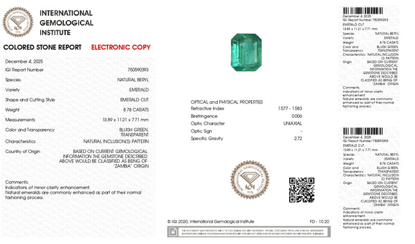 Natural Zambian Emerald (Panna) 8.78 Carats - Media 6
