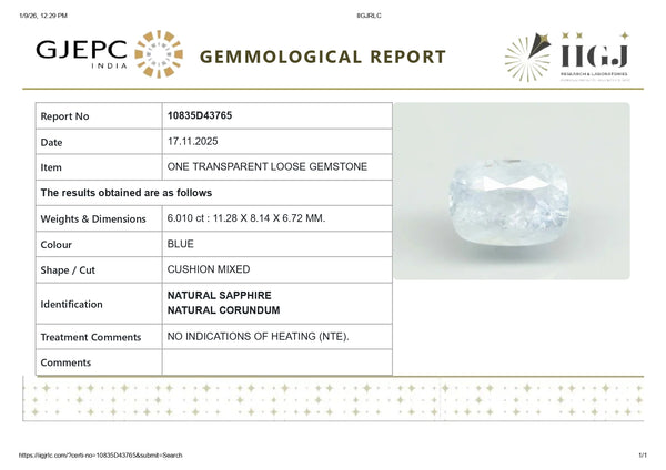 Natural Blue Sapphire (Neelam) 6.01 Carats - Media 6