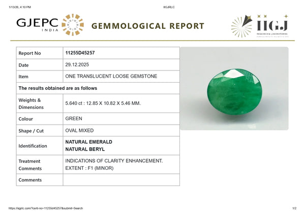 Natural Zambian Emerald (Panna) 5.64 Carats - Media 6