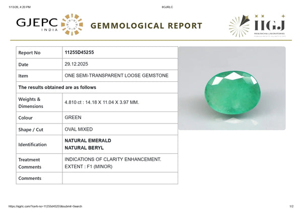 Natural Zambian Emerald (Panna) 4.81 Carats - Media 6