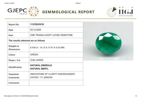 Natural Zambian Emerald (Panna) 6.43 Carats - Media 6