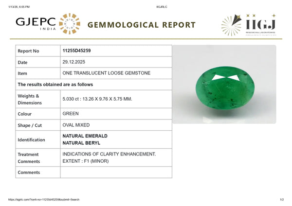 Natural Zambian Emerald (Panna) 5.03 Carats - Media 6