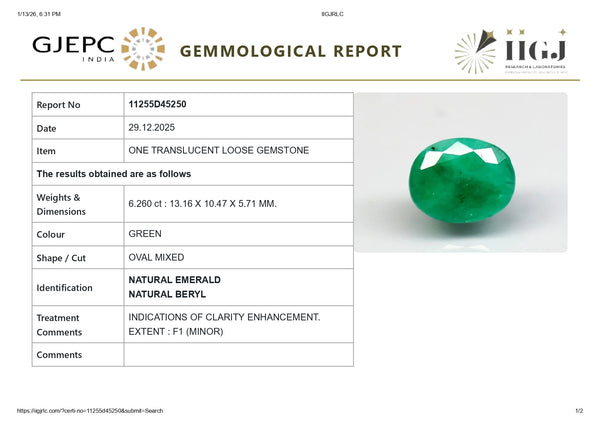 Natural Zambian Emerald (Panna) 6.26 Carats - Media 6