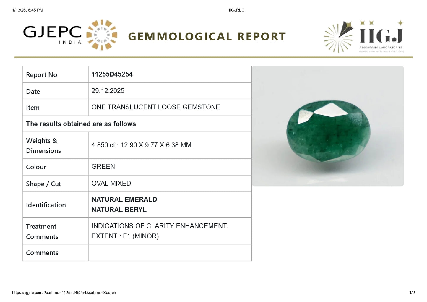 
                    
                      Natural Zambian Emerald (Panna) 4.85 Carats - Media 6
                    
                  