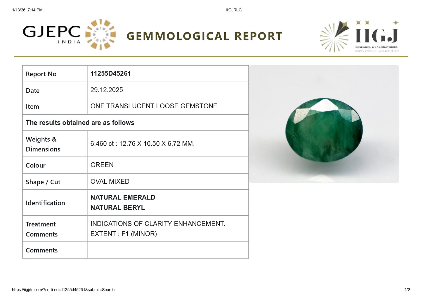 
                    
                      Natural Zambian Emerald (Panna) 6.46 Carats - Media 6
                    
                  