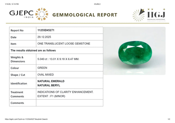 Natural Zambian Emerald (Panna) 5.04 Carats - Media 6