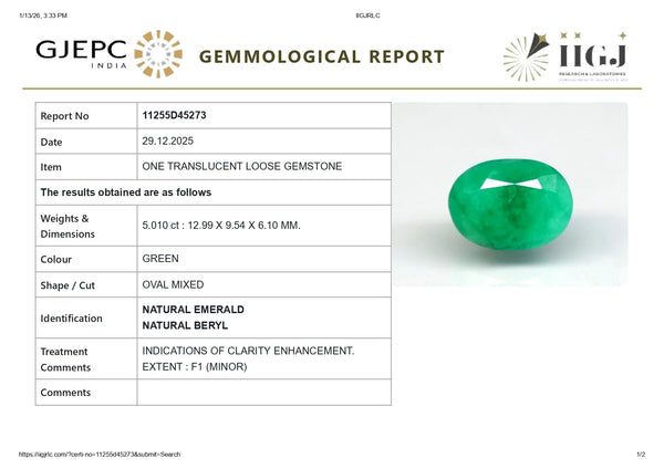 Natural Zambian Emerald (Panna) 5.01 Carats - Media 6