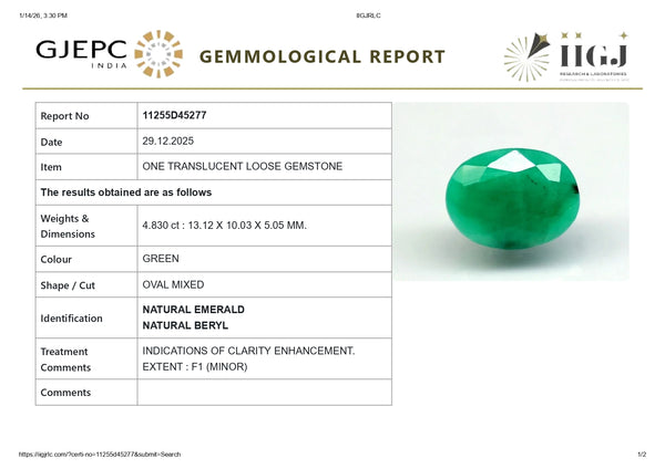 Natural Zambian Emerald (Panna) 4.83 Carats - Media 6