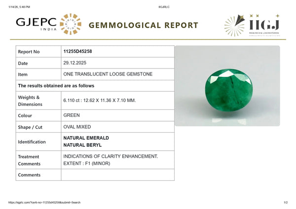 Natural Zambian Emerald (Panna) 6.11 Carats - Media 6