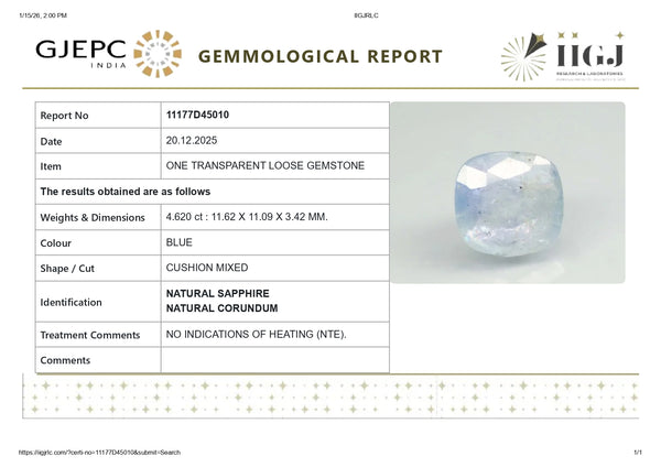 Natural Blue Sapphire (Neelam) 4.62 Carats - Media 6