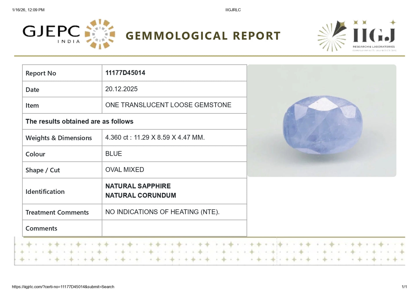 
                    
                      Natural Blue Sapphire (Neelam) 4.36 Carat - Media 6
                    
                  
