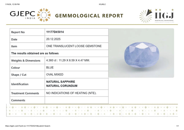 Natural Blue Sapphire (Neelam) 4.36 Carat - Media 6