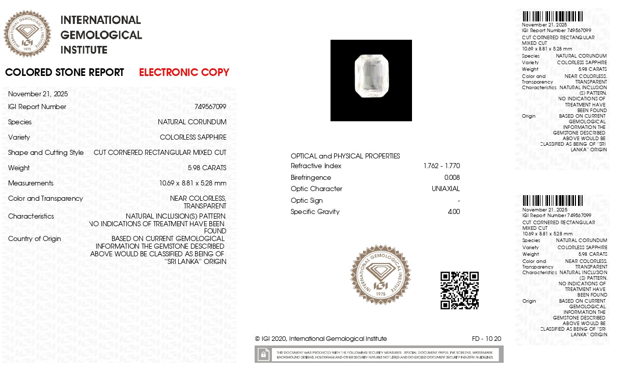 
                    
                      NATURAL WHITE SAPPHIRE 5.98 CARATS - Media 6
                    
                  