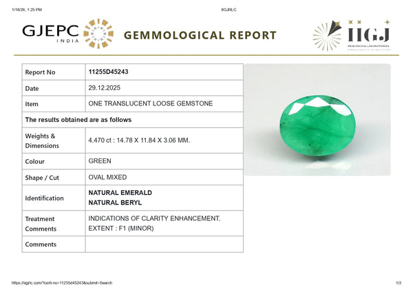 Natural Zambian Emerald (Panna) 4.47 Carats - Media 6