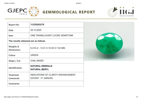 Natural Zambian Emerald (Panna) 6.41 Carats - Media 6