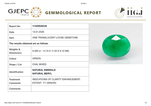 Natural Zambian Emerald (Panna) 9.08 Carats - Media 6