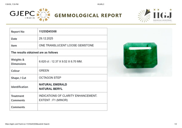 Natural Zambian Emerald (Panna) 6.62 Carats - Media 6