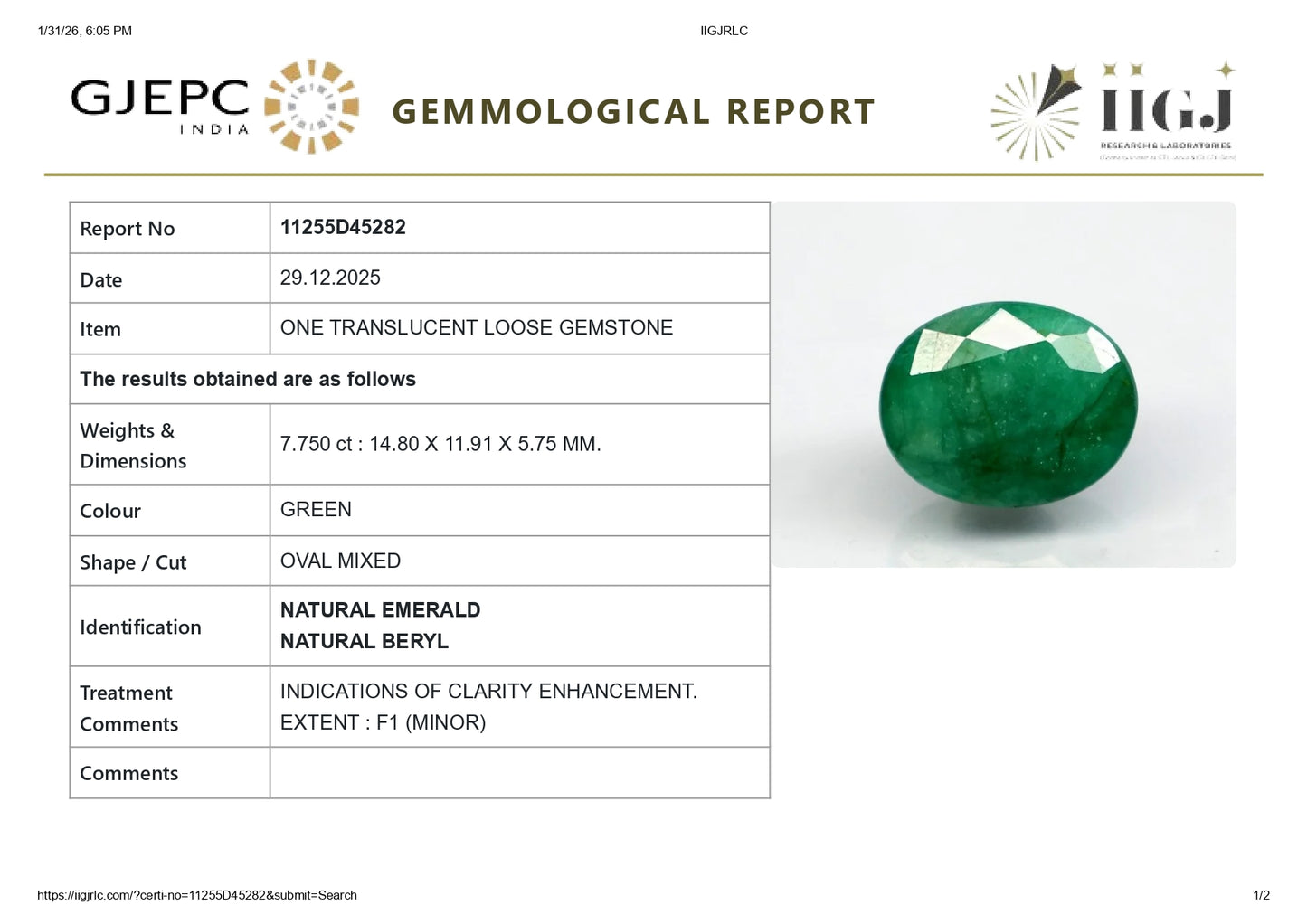 
                    
                      Natural Zambian Emerald (Panna) 7.75 Carats - Media 6
                    
                  