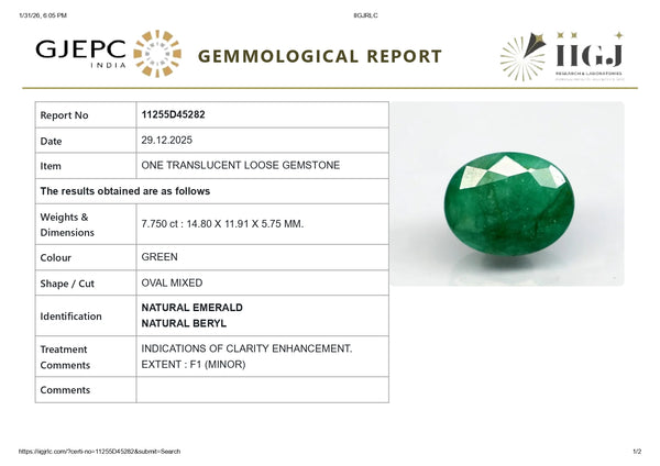 Natural Zambian Emerald (Panna) 7.75 Carats - Media 6