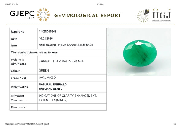 Natural Zambian Emerald (Panna) 4.92 Carats - Media 6