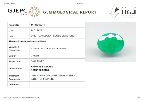 Natural Zambian Emerald (Panna) 6.52 Carats - Media 6