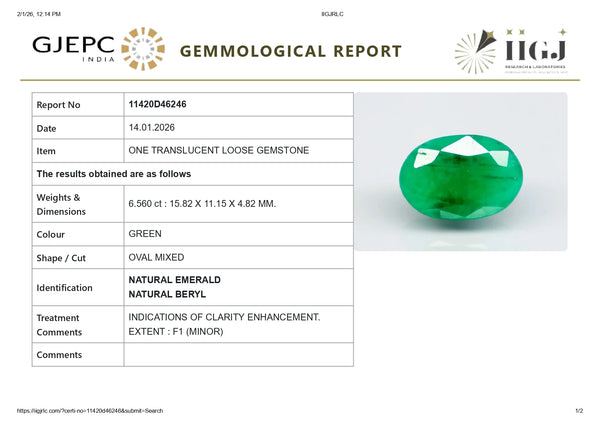 Natural Zambian Emerald (Panna) 6.56 Carats - Media 6