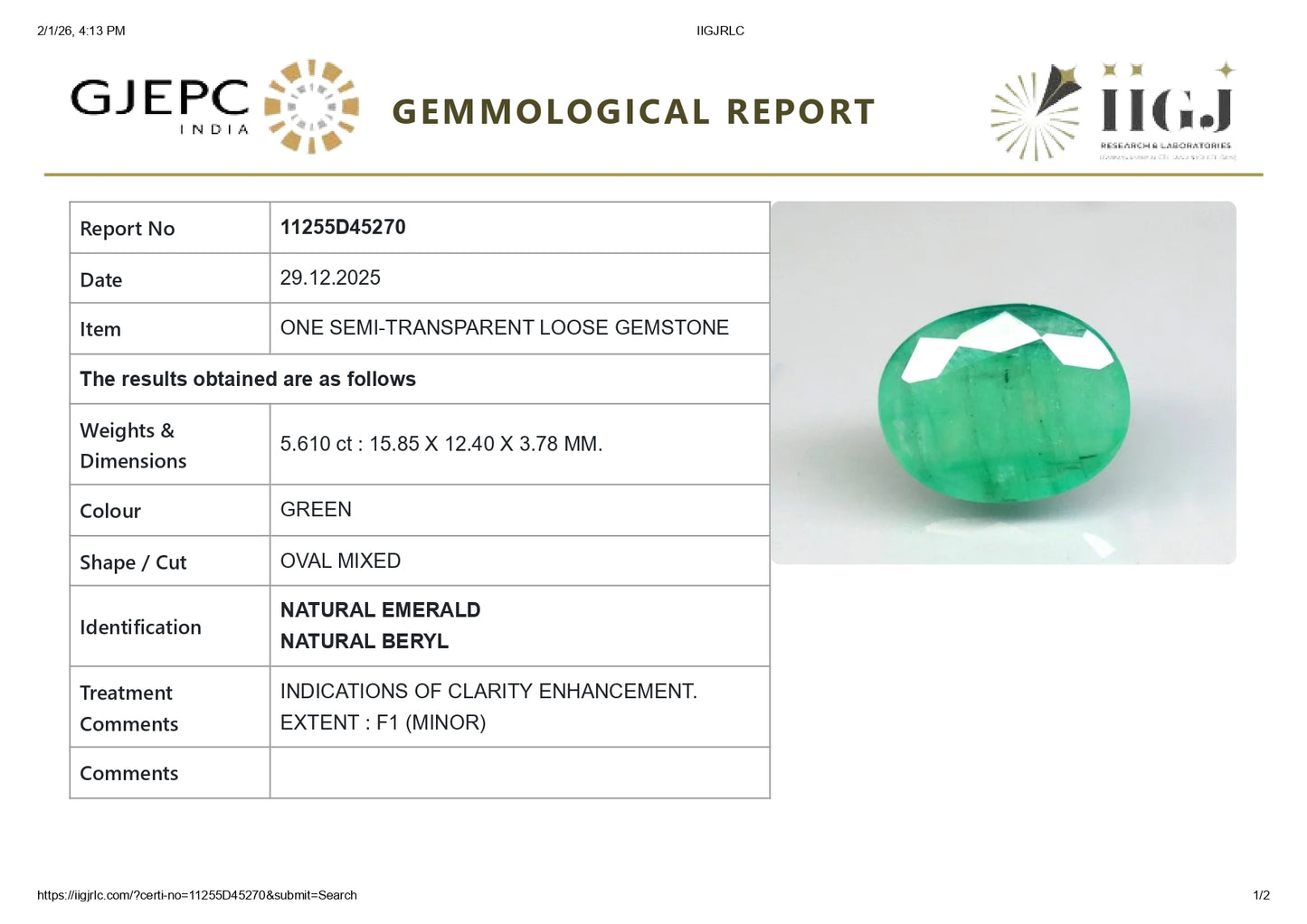 
                    
                      Natural Zambian Emerald (Panna) 5.61 Carats - Media 6
                    
                  