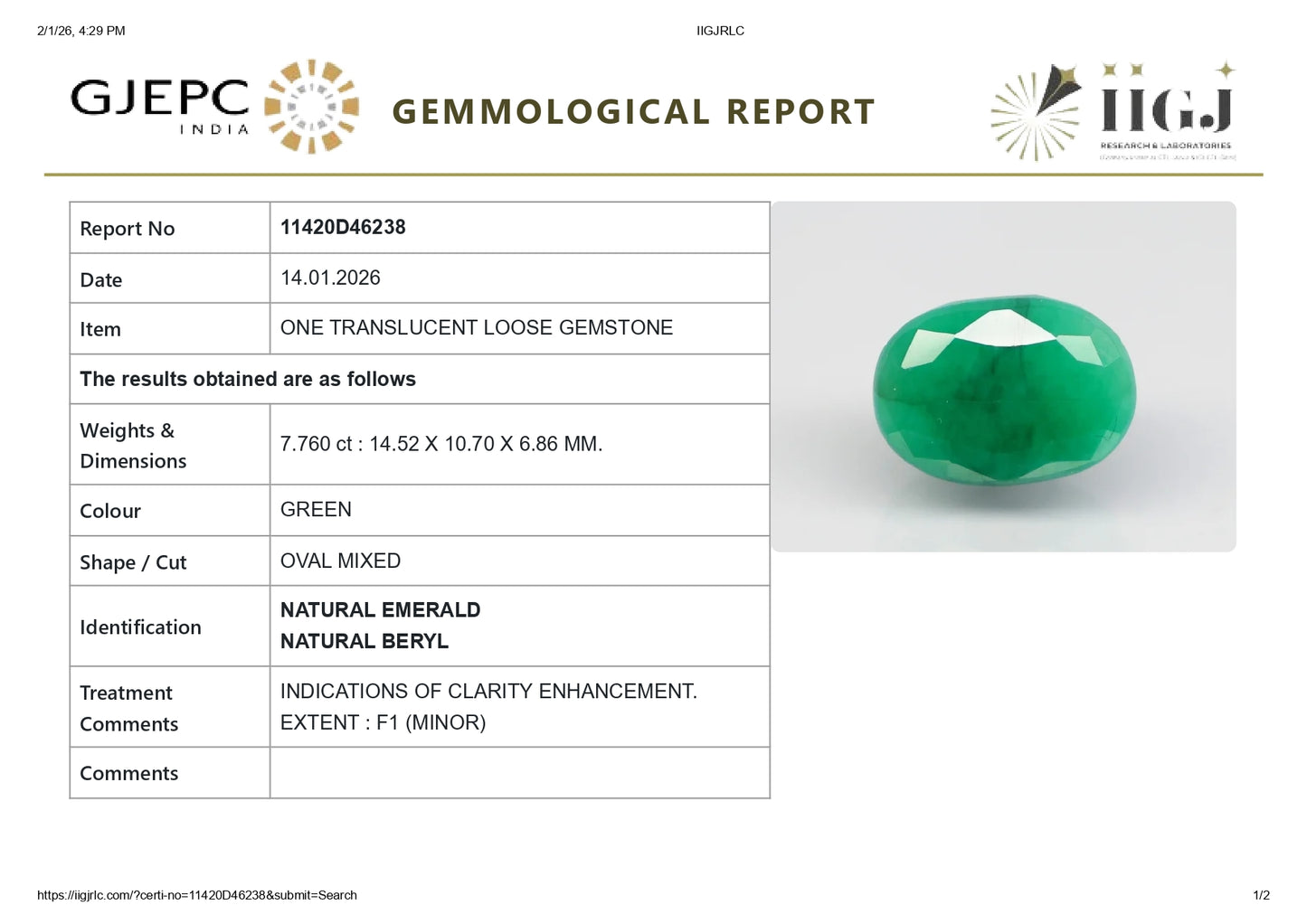 
                    
                      Natural Zambian Emerald (Panna) 7.76 Carats - Media 6
                    
                  