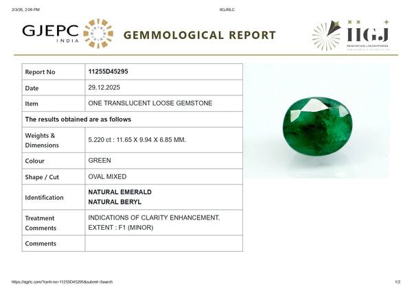 Natural Zambian Emerald (Panna) 5.22 Carats - Media 6