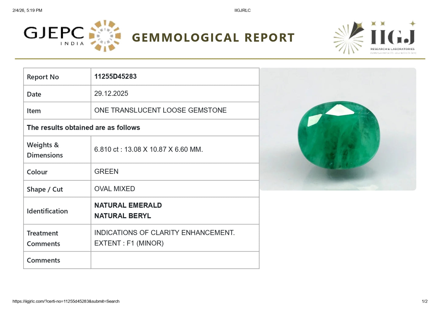 
                    
                      Natural Zambian Emerald (Panna) 6.81 Carats - Media 6
                    
                  