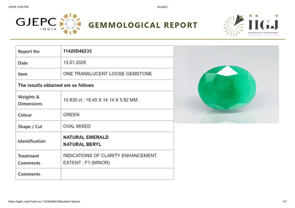 Natural Zambian Emerald (Panna) 10.83 Carats - Media 6