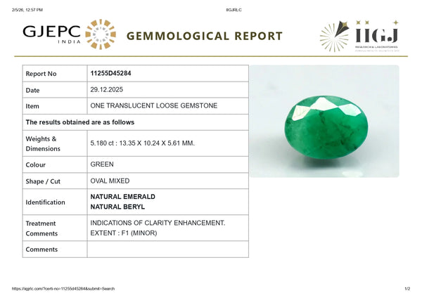 Natural Zambian Emerald (Panna) 5.18 Carats - Media 6