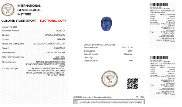 Natural Blue Sapphire (Neelam) 5.08 Carats - Media 6