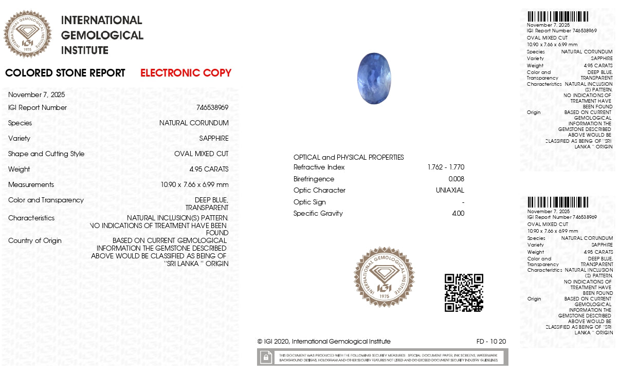 
                    
                      Natural Blue Sapphire (Neelam) 4.95 Carats - Media 6
                    
                  