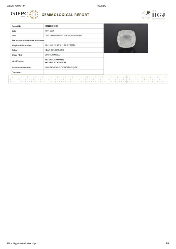 Natural White Sapphire 10.41 Carats - Media 6