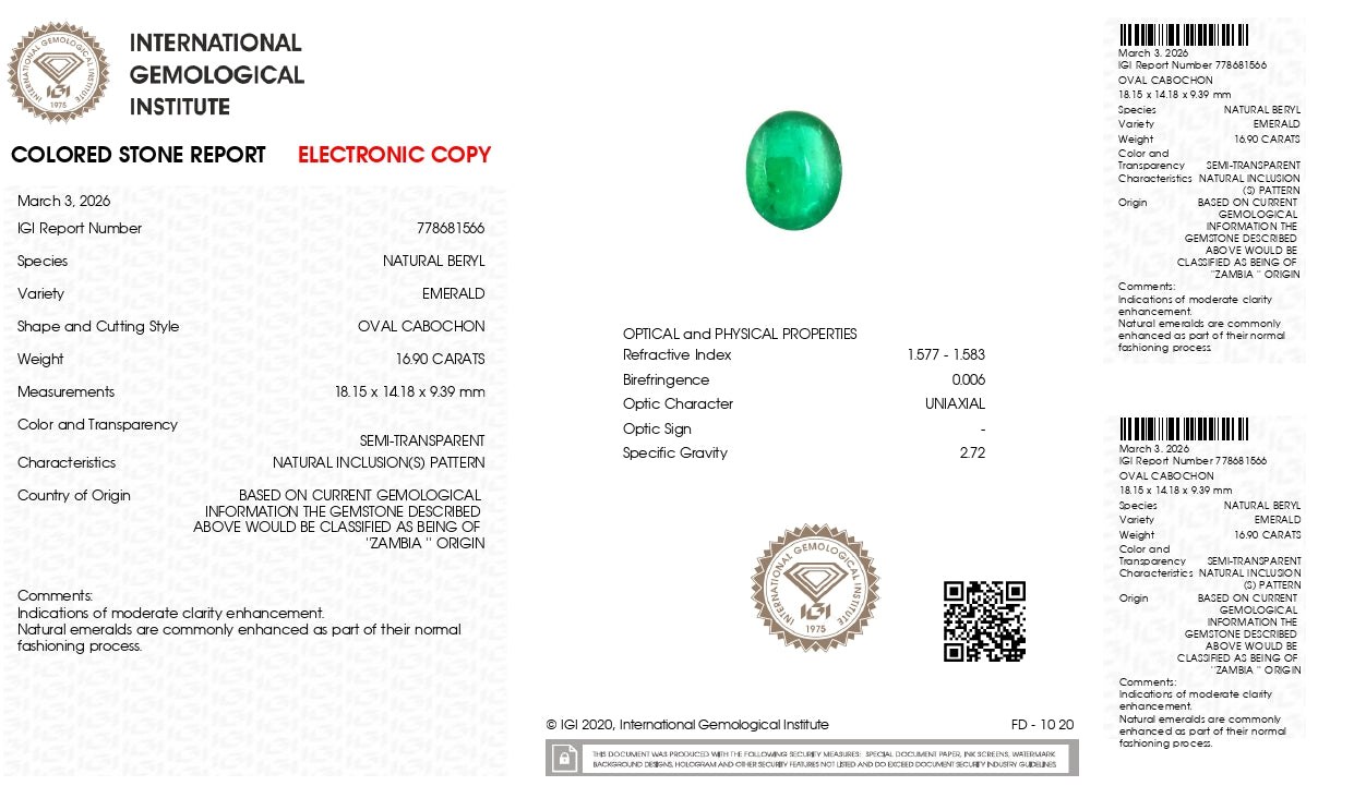 
                    
                      Natural Zambian Emerald (Panna) 16.90 Carats - Media 6
                    
                  