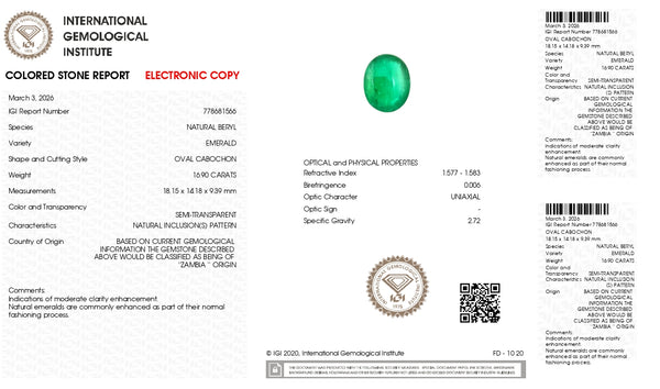 Natural Zambian Emerald (Panna) 16.90 Carats - Media 6