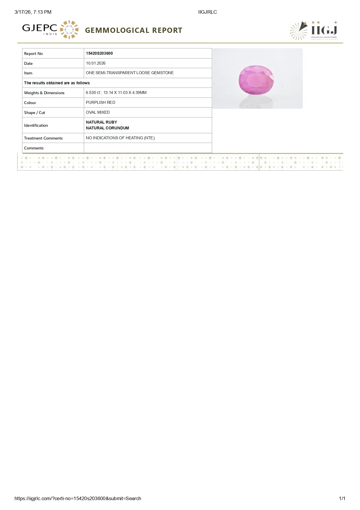 
                    
                      Natural African Ruby (Manik) 6.53 Carats - Media 6
                    
                  