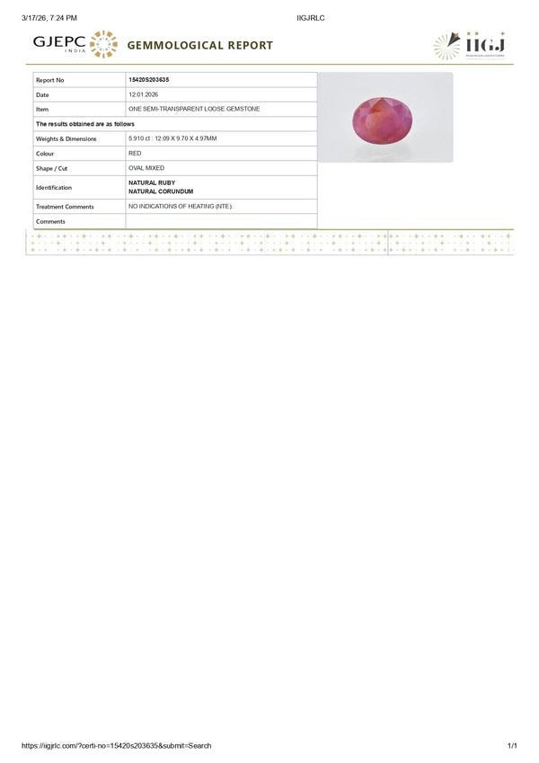 Natural African Ruby (Manik) 5.91 Carats - Media 6