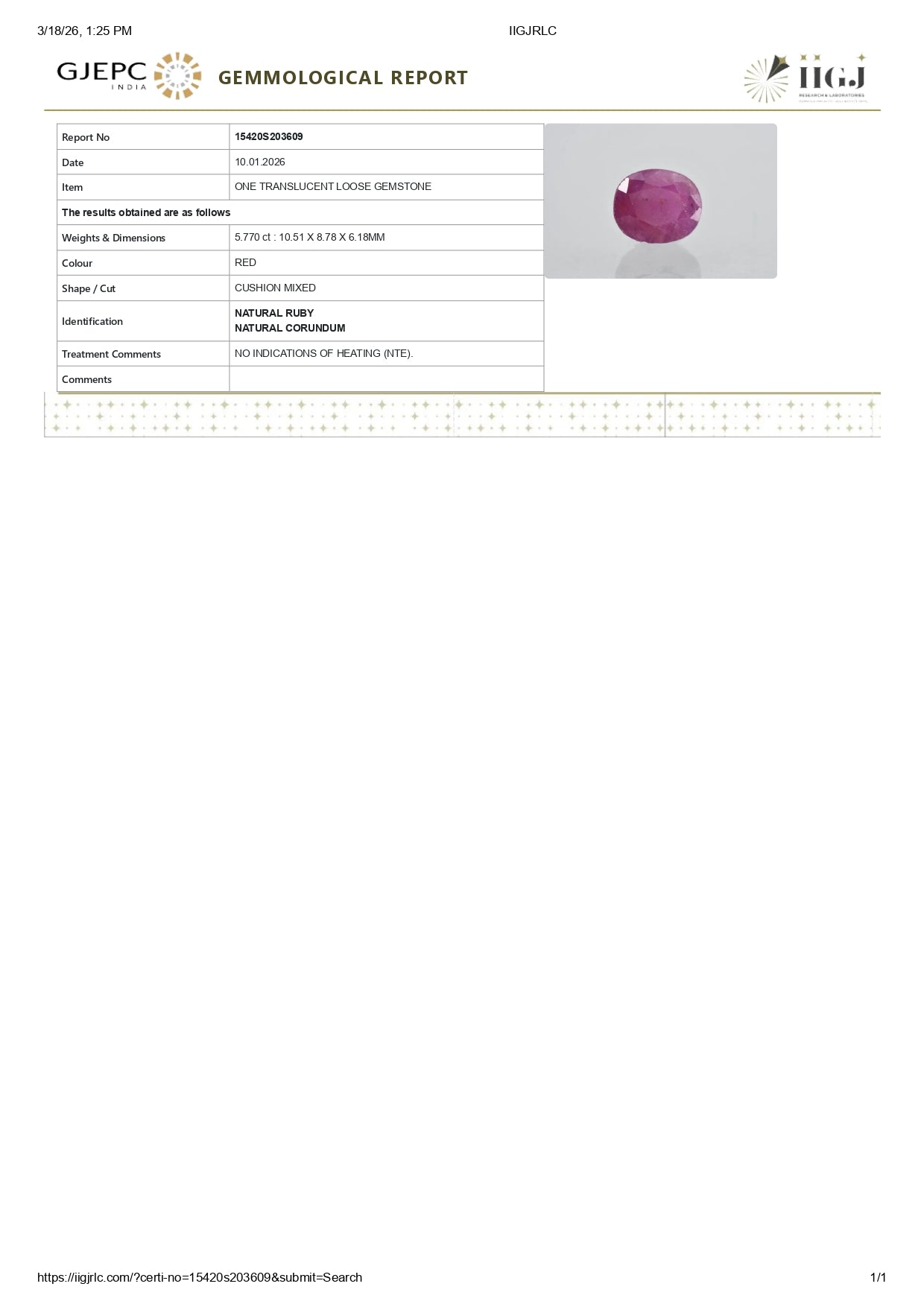 
                    
                      Natural African Ruby (Manik) 5.77 Carats - Media 6
                    
                  