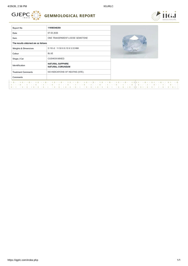 Natural Blue Sapphire (Neelam) 5.11 Carats - Media 6