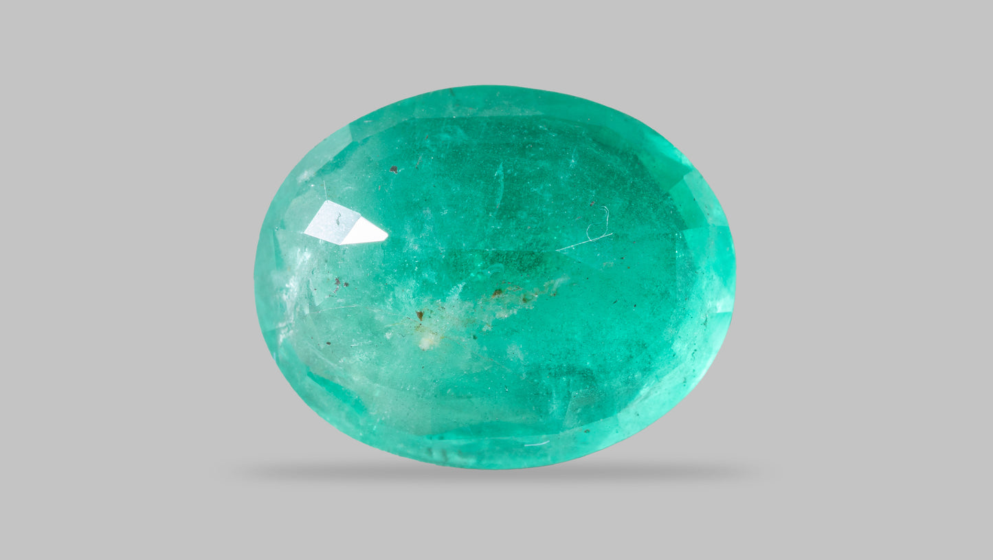 Minor Oil Natural Zambian Emerald (Panna) 13.09 Carats - Media 2