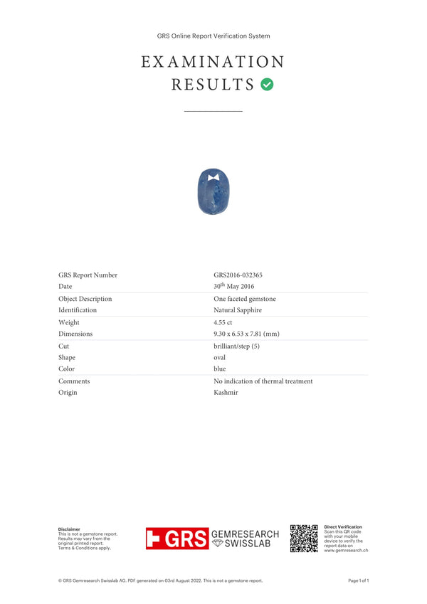 Kashmir Blue Sapphire (Neelam) 4.55 Carats - Media 6