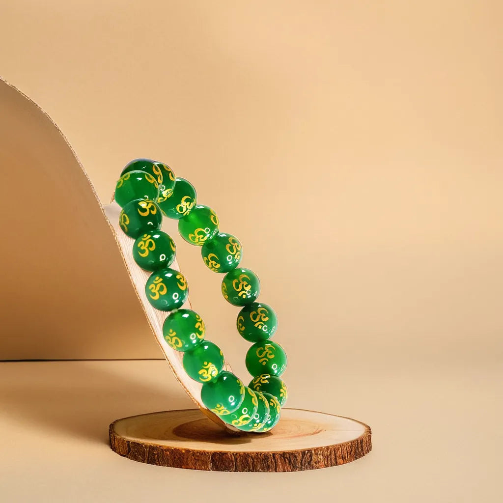 Green Onyx Om Bracelet