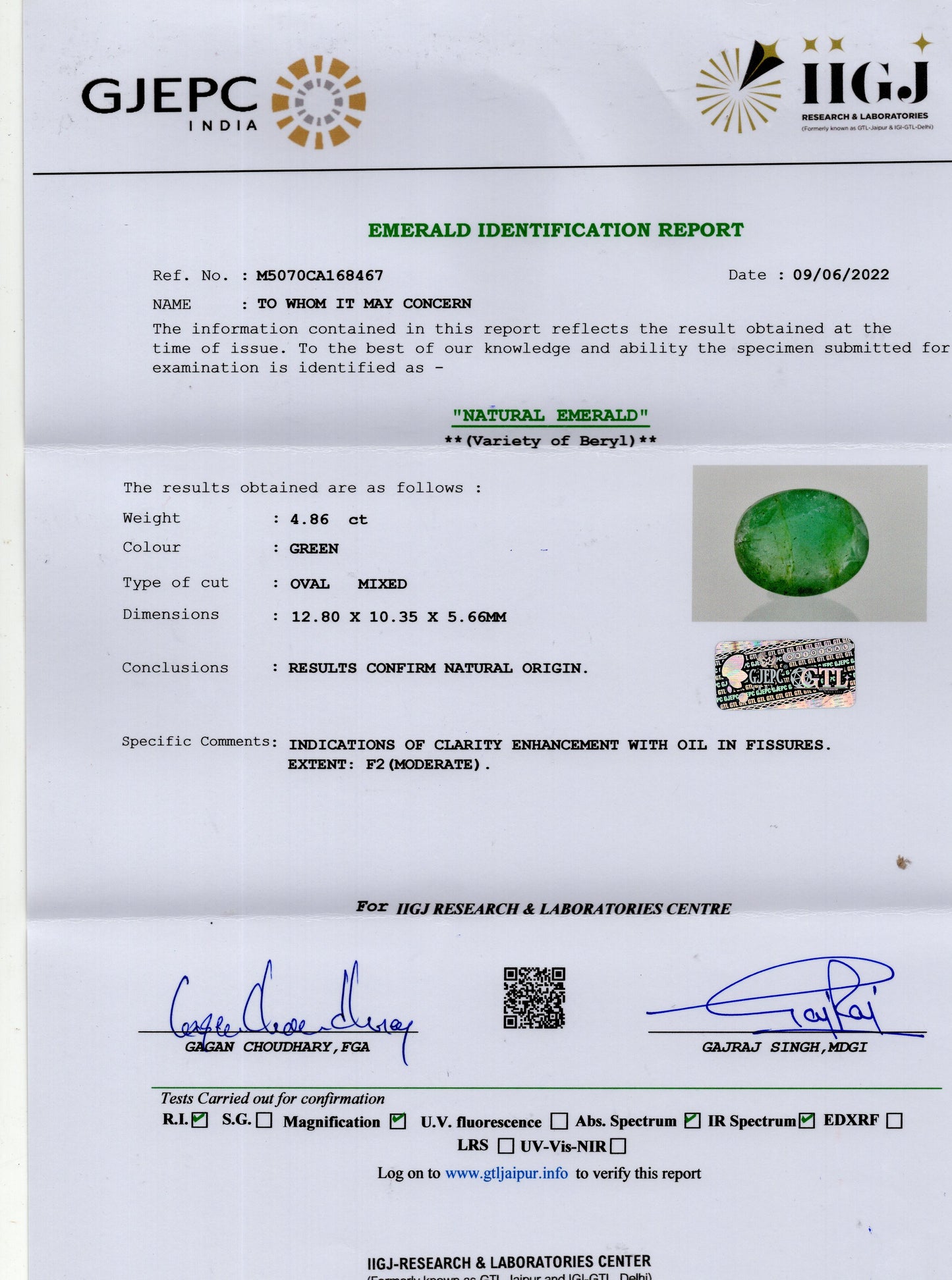 
                    
                      Natural Zambian Emerald (Panna) 4.86 Carats - Media 6
                    
                  