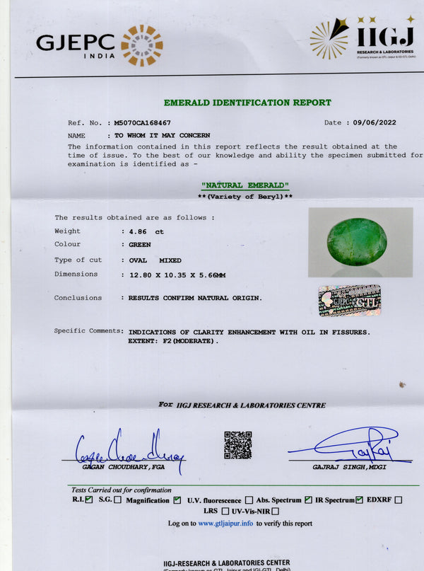 Natural Zambian Emerald (Panna) 4.86 Carats - Media 6