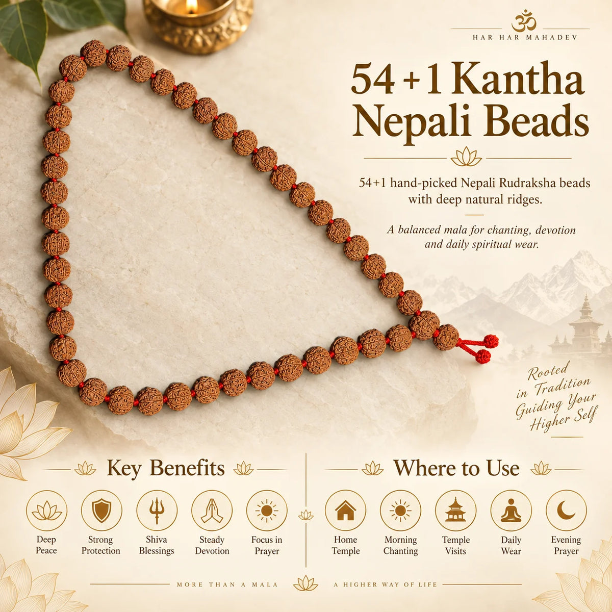 54 + 1 Kantha Nepali Beads